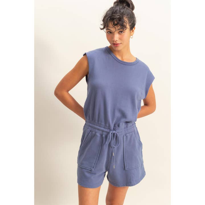 HYFVE - Wholesale Romper - Women's - DZ25A773-Sleeveless Drawstring Waist Romper