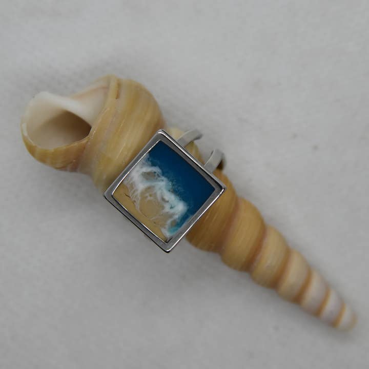 Seascape Ring : Square for wholesale by Caitlin Accurso Art
