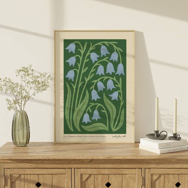 Bird & Co Studio - Wholesale Art Print - Bluebell | Modern-Retro Wildflower Art Print Wall Decor1