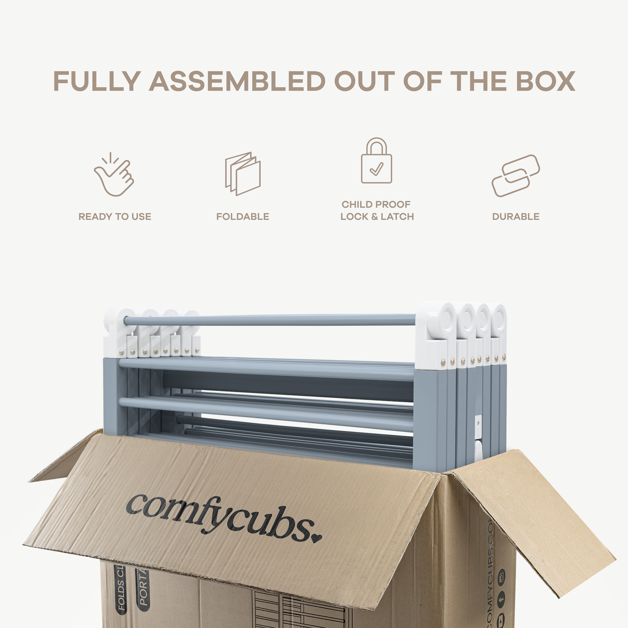 Comfy Cubs - Vendita all'ingrosso Tappetino da gioco - Bambini e neonati - Cancelletto per Bambini - Recinto Pieghevole in Legno di Pino di Comfy Cubs25