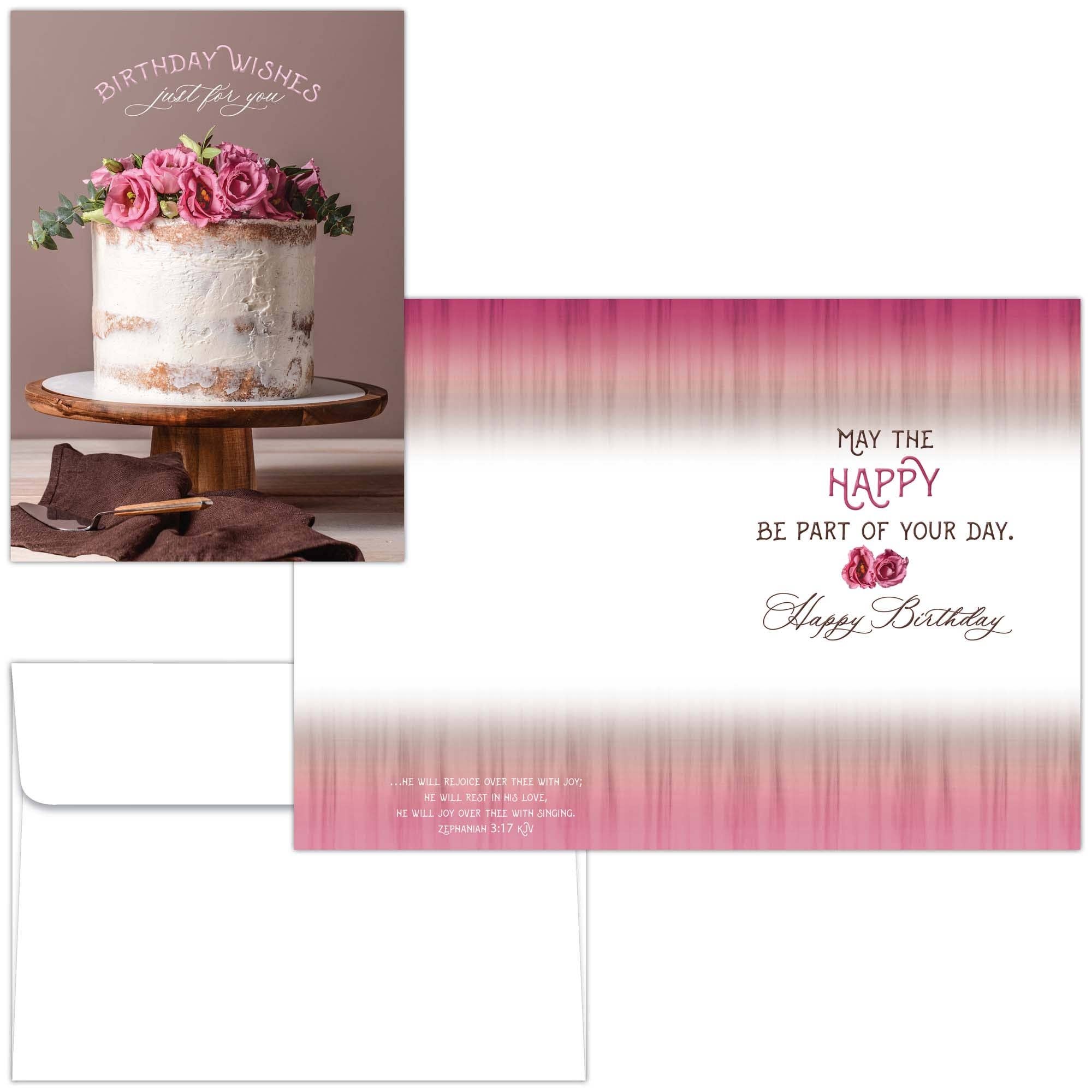 Crown Point Graphics - Wholesale Birthday Card - Sweet Cake with Floral Decor | Birthday Greeting Card0