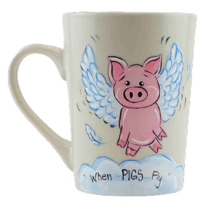 Classy Art Designs, LLC - Wholesale Coffee Mug - When Pigs Fly Coffee Cup Discontinued Design