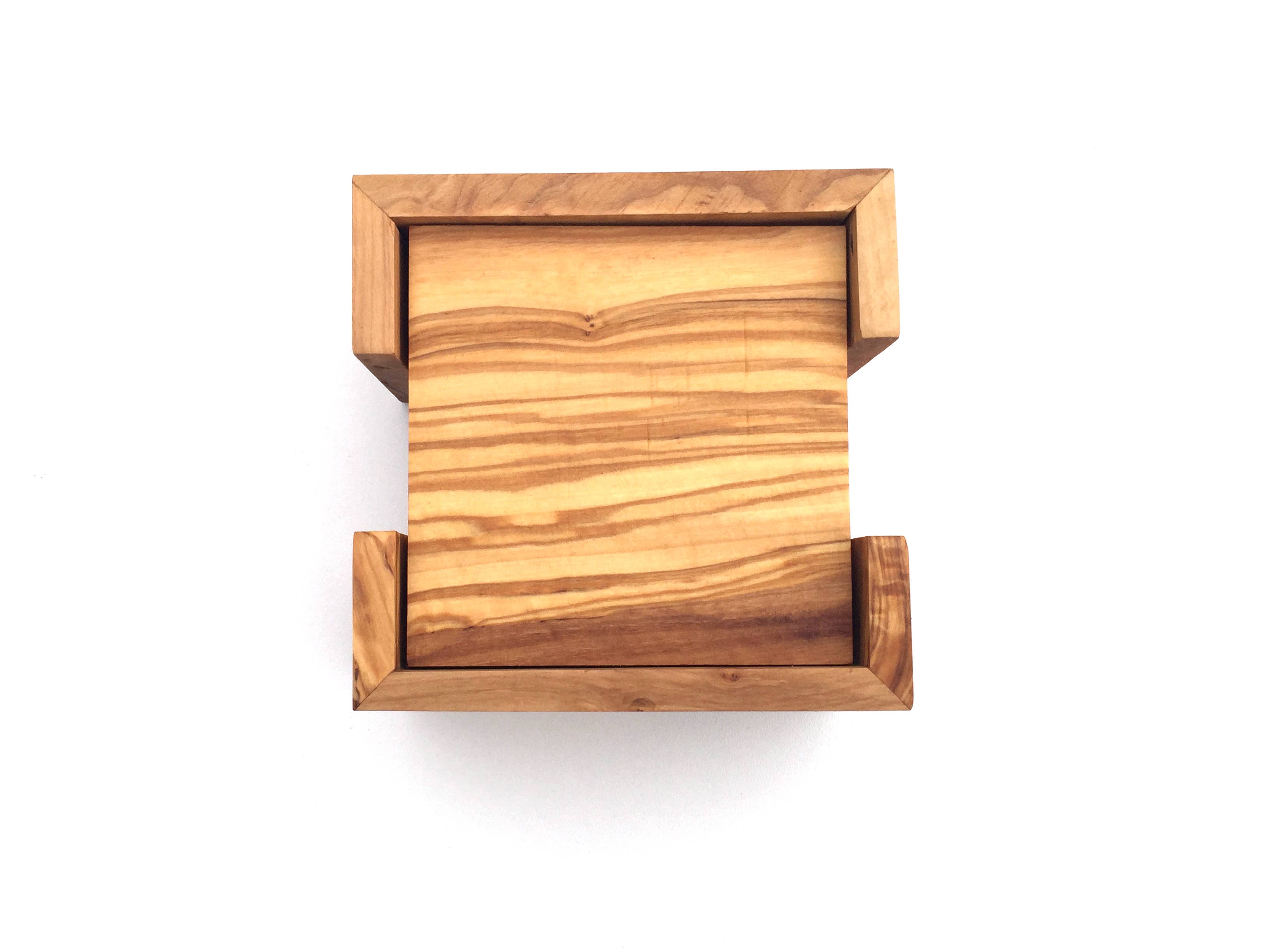 medina mood - Wholesale Coasters - Set of 6 square coasters with holder made of olive wood5