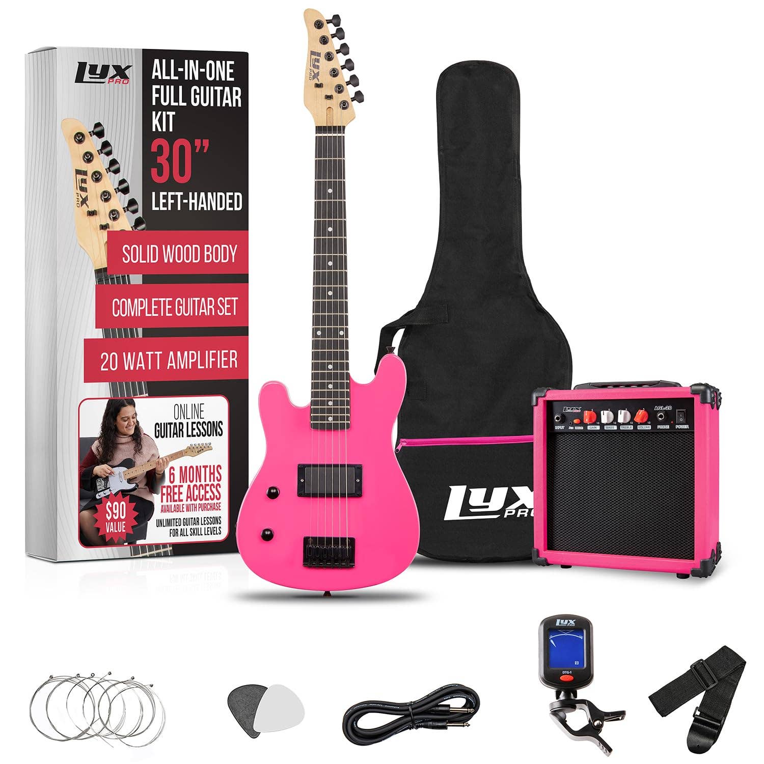LyxPro – Instrumento musical por atacado – Guitarra elétrica de 30” para crianças com acessórios e amplificador9
