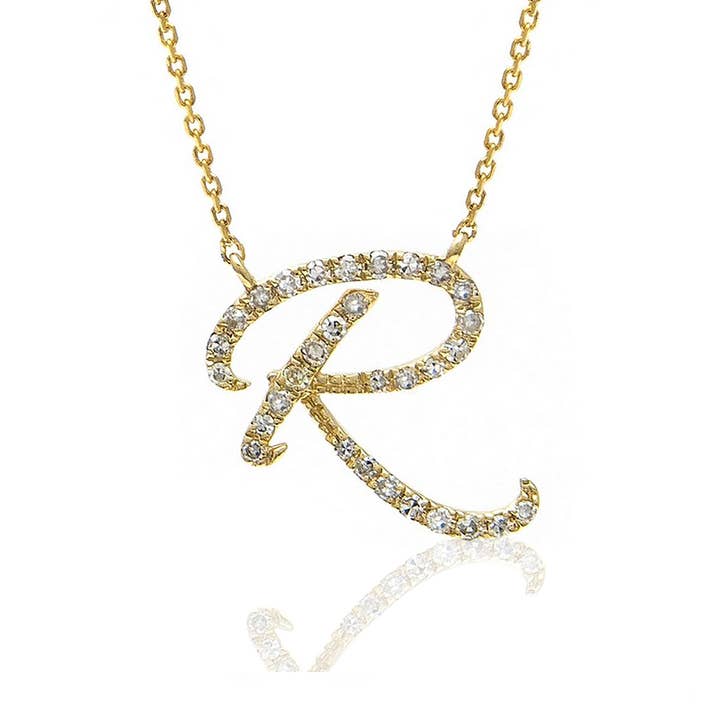 Fancy Script Diamond Initial for wholesale by Jane Basch Jewelry Designs