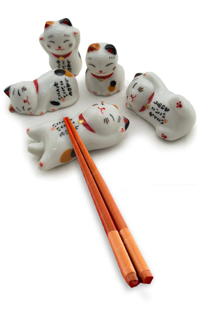 Original Source - Wholesale Spoon Rest - Ceramic Chopsticks Holders - Lucky Cats - Set of 52