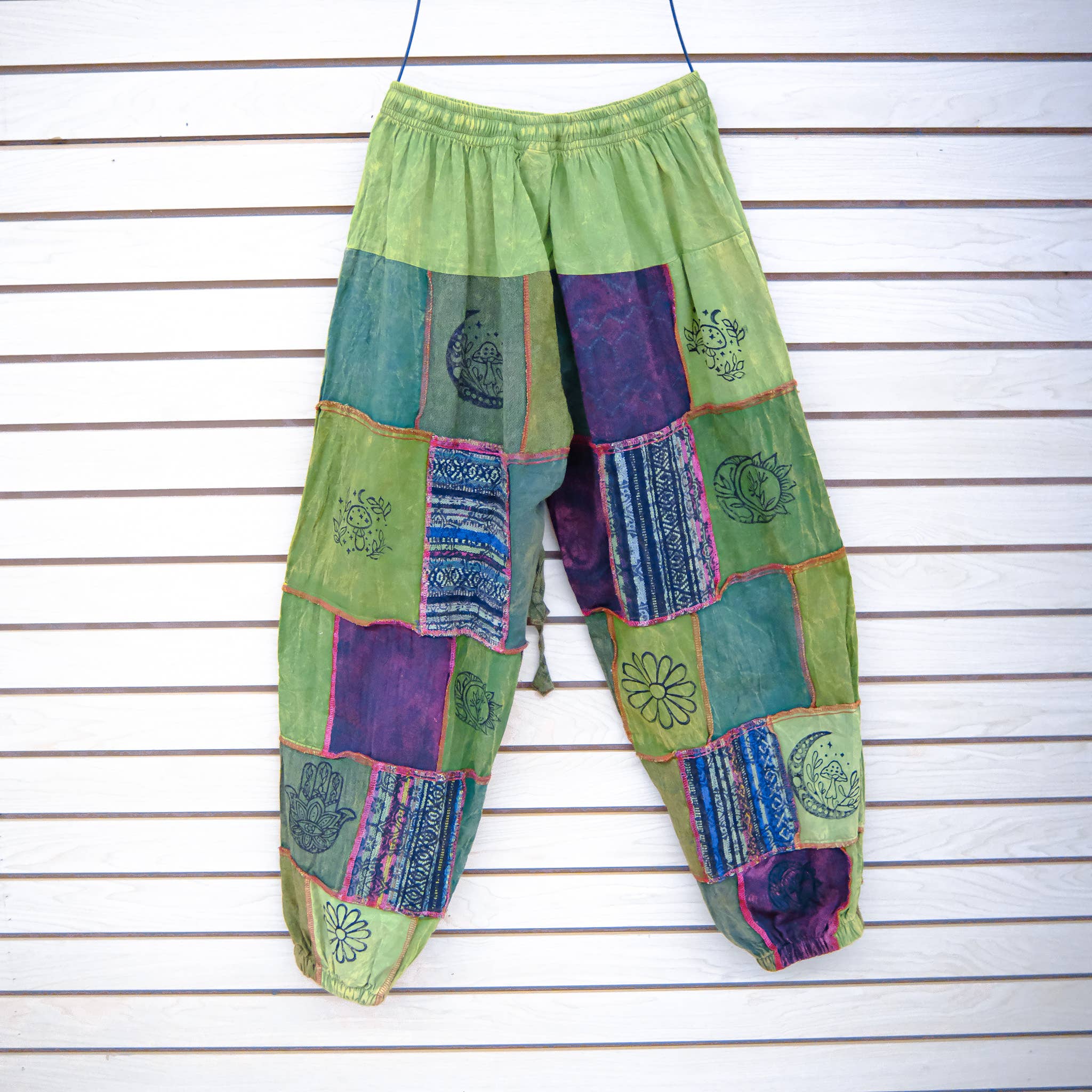 Karma Nepal Crafts – wholesale Pants – Women's – Earth tone Patchwork Tapered Joggers Pant10