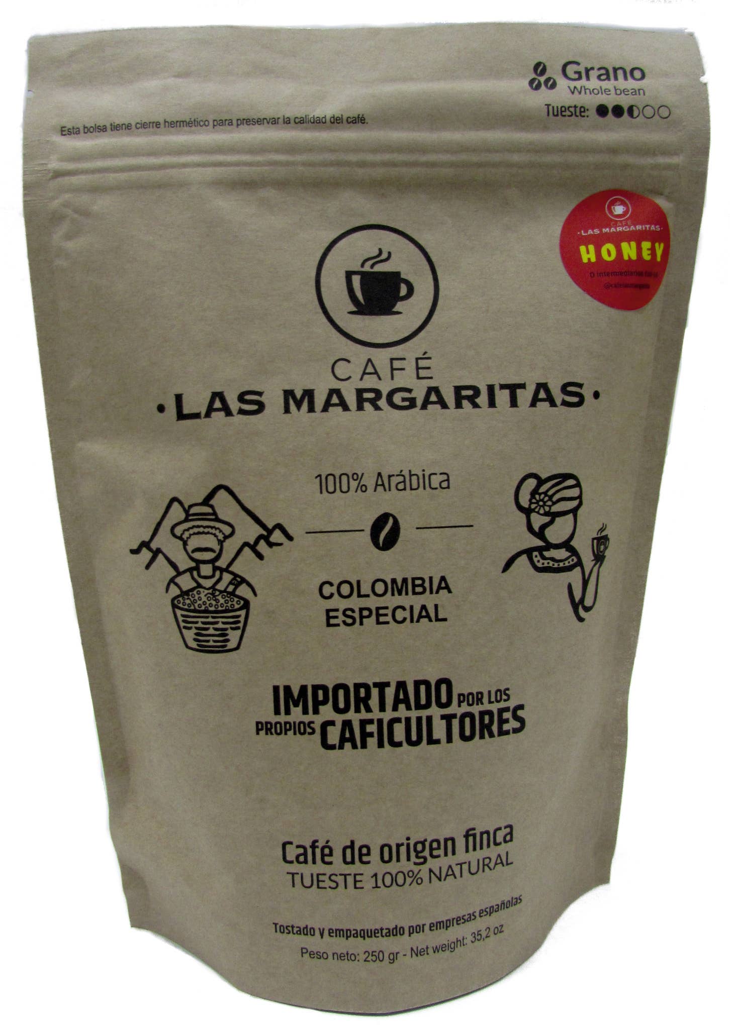 Café Las Margaritas - Wholesale Coffee Beans - Specialty Coffee 4x250g Honey & 4x250g Natural GRAIN3