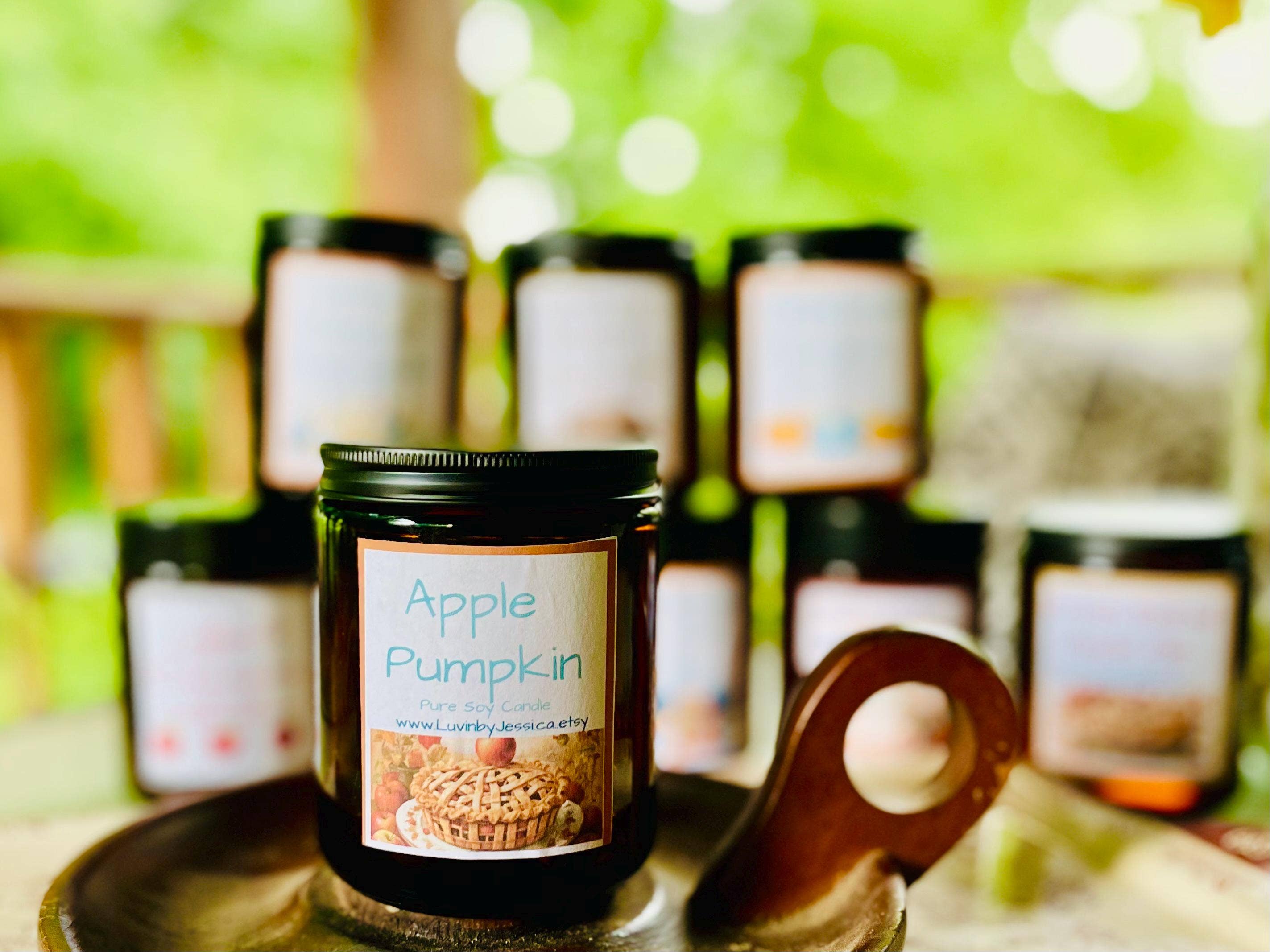 LuvinbyJessica.etsy.com - Wholesale Jar/Filled Candle - Apple Pumpkin Soy Candle for Fall and Winter Decor2