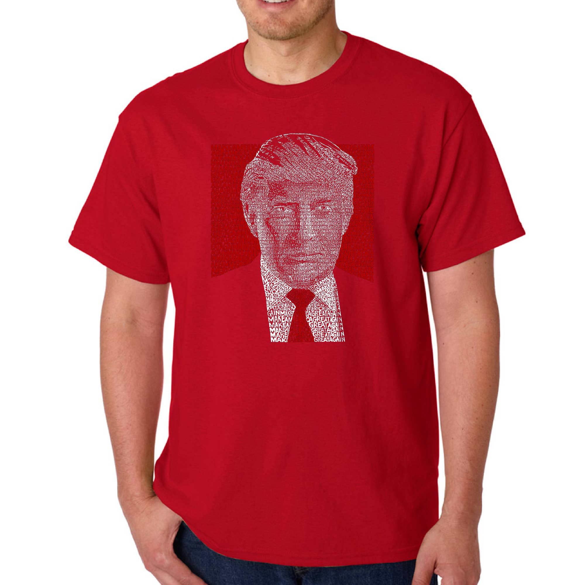LA Pop Art - Wholesale Screen Printed T-Shirt - Men's - LA Pop Art Men's Word Art T-shirt - TRUMP 20167