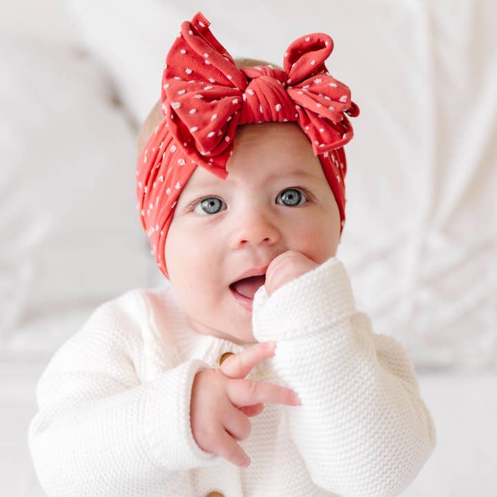 Baby Bling Bows - Wholesale Hair Bow - Baby - Baby Bling® Shabby Dot FAB-BOW-LOUS® soft nylon bow headband