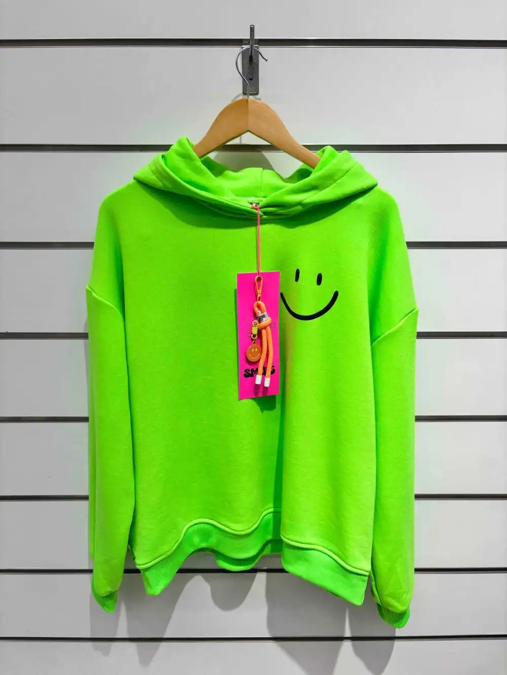 Vert Sweat à capuche sourire en vente sur Faire1