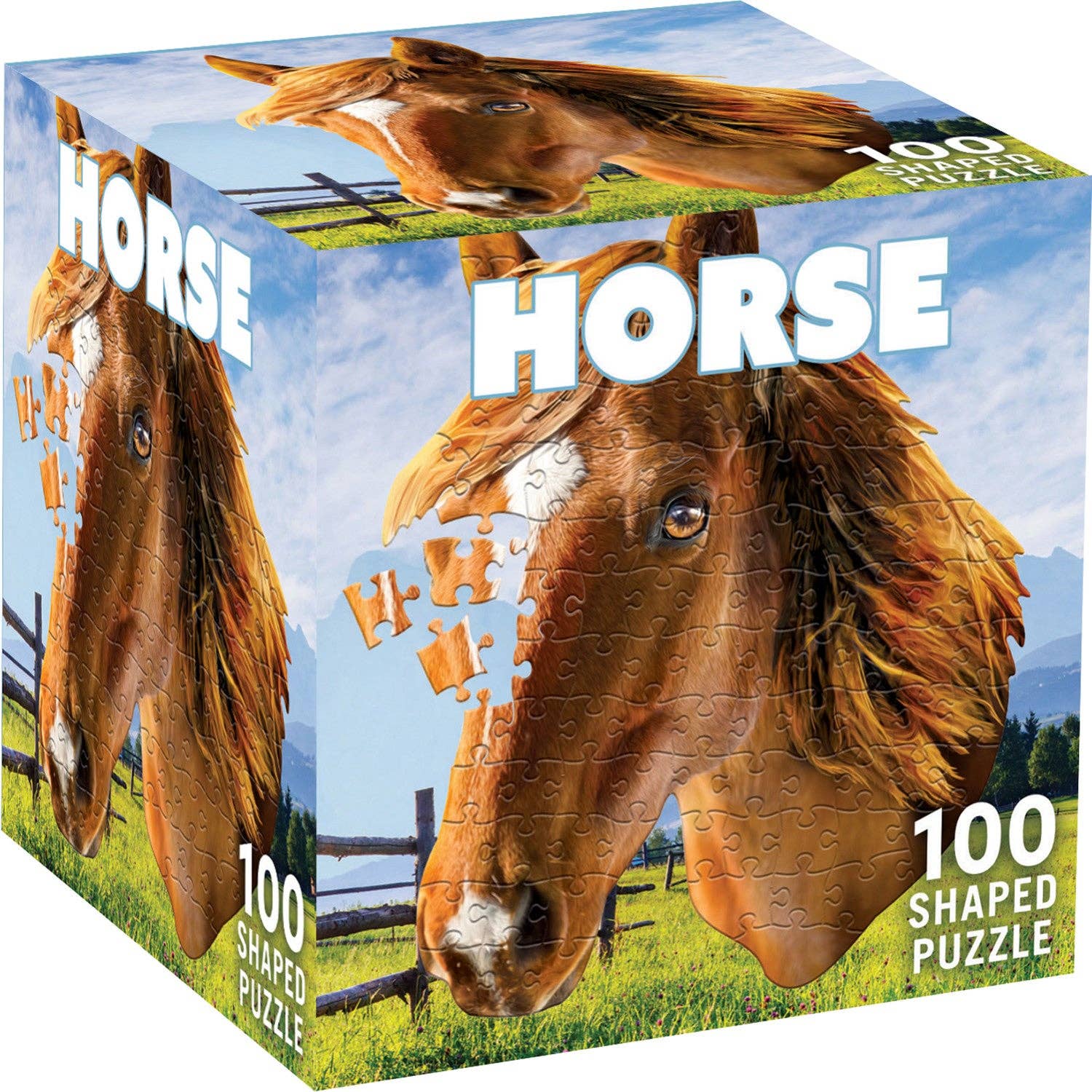 Masterpieces Puzzles - Wholesale Puzzle - Adult - Horse 100 Piece Shaped Jigsaw Puzzle0