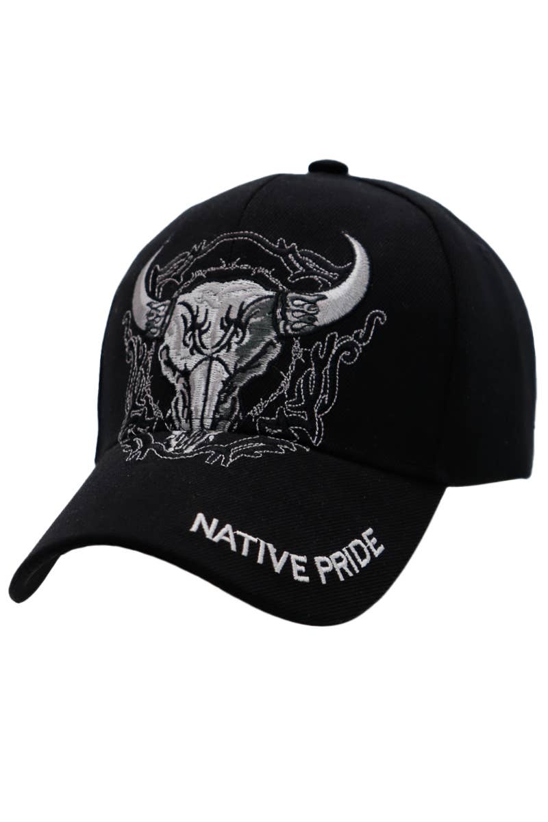 Cap Zone - Wholesale Baseball Cap - Unisex - Fierce Longhorn Skull Native Pride Baseball Cap9