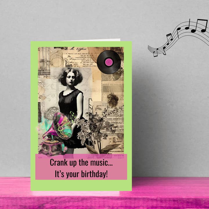 PM Mavens "Crank Up The Music" Birthday Greeting Card for wholesale by Periphery Mill