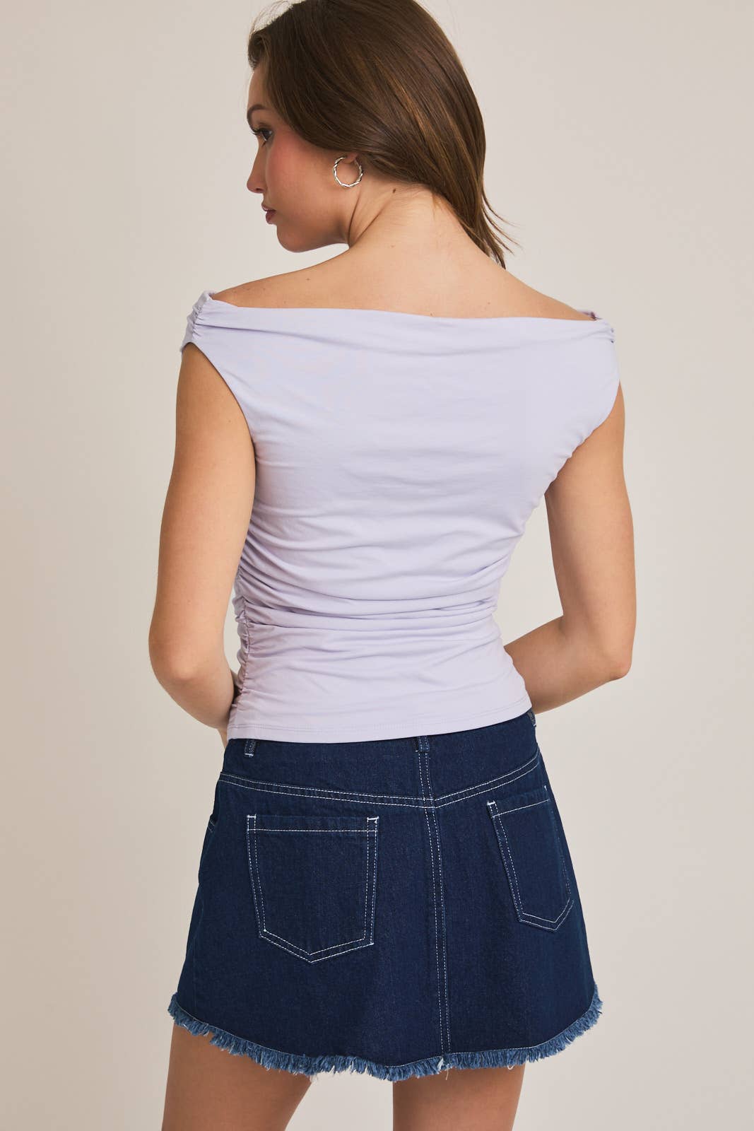 LE LIS - Wholesale Blouse - Women's - OFF THE SHOULDER TOP WITH RUCHING35