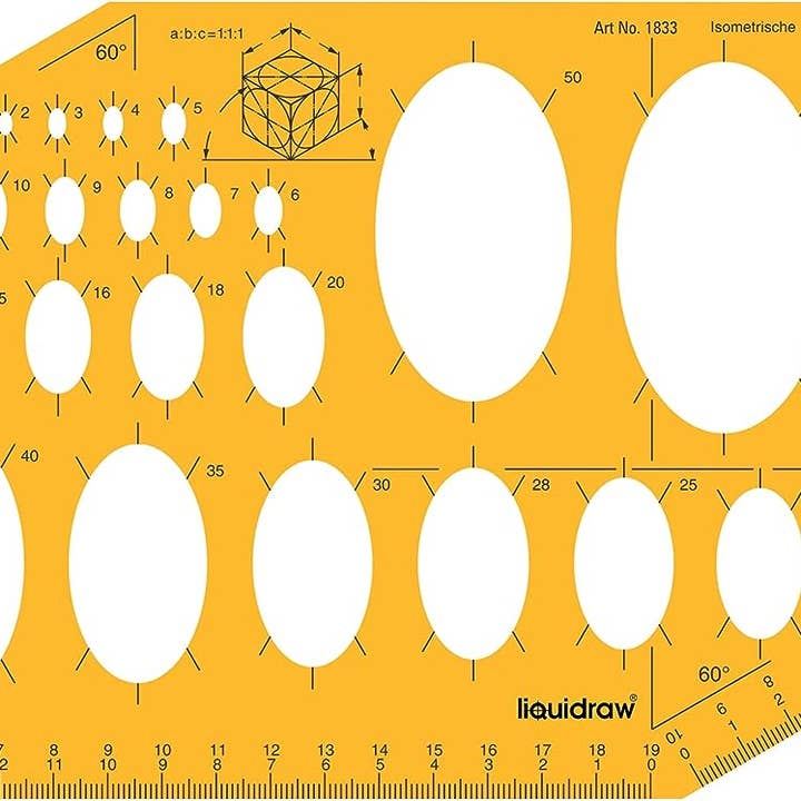 Liquidraw Circle Template Stencil Ellipse Oval Triangle Square Hexagon Geometry Shapes Templates For Drawing Rulers Technical Drafting Stencils Engineering Architecture (27 Ellipses) for wholesale by Liquidraw