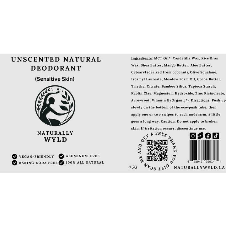 Naturally Wyld - Wholesale Deodorant – Unisex - Unscented Natural Deodorant: Baking Soda-Free, Vegan.2