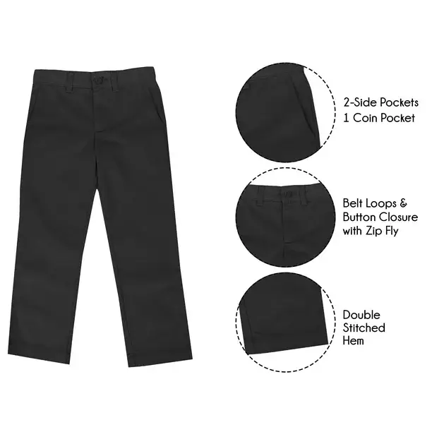 Galaxy By Harvic - Wholesale Pants - Kids - Boy's Stretch Slim Fit School Chino Pants1