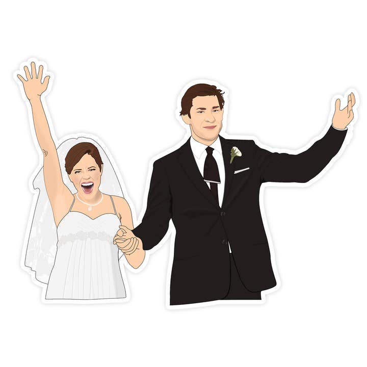 Jim and Pam Wedding The Office Sticker for wholesale by Shop Trimmings