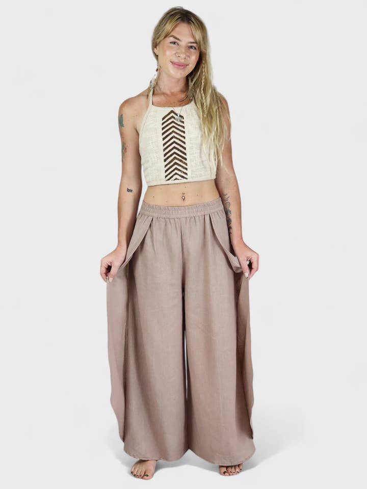 Sacred Ceremony - Venta al por mayor Pantalones - Mujer - Pantalones Fly Away de yute Dusty Rose7