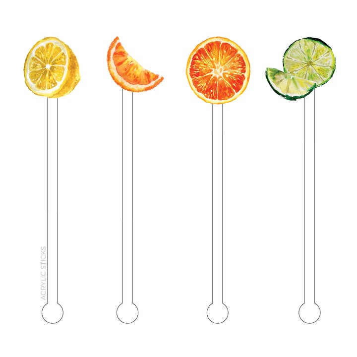 CITRUS ACRYLIC STIR STICKS COMBO for wholesale by XO ACRYLICS | ACRYLIC STICKS
