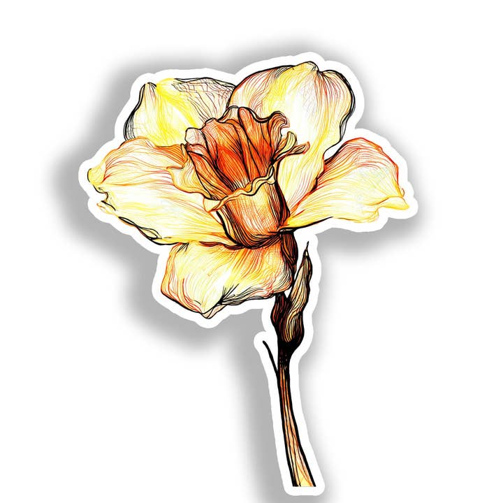 Yoonek Graphics - Wholesale Sticker - Daffodil Flower Decal Sticker # A019726