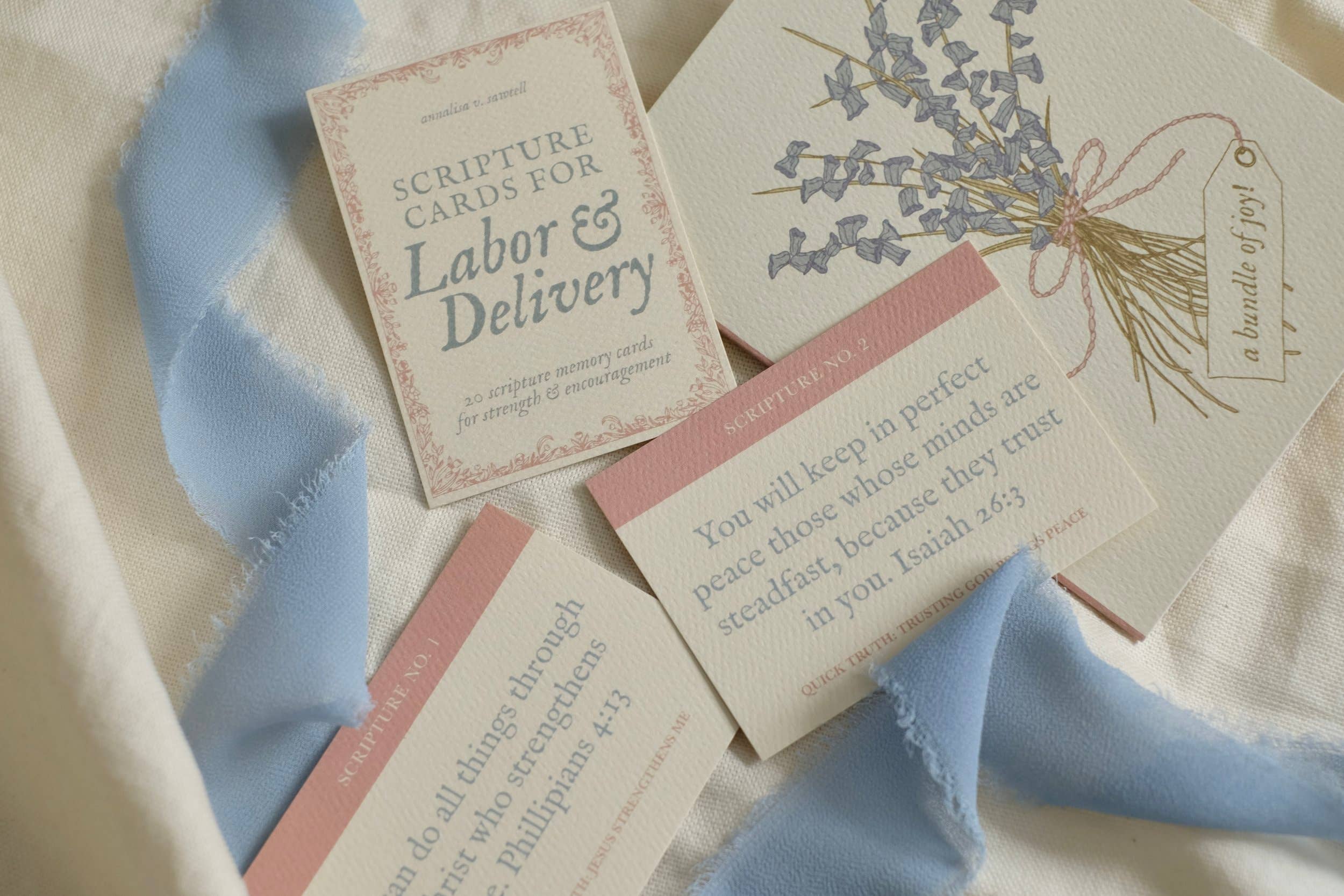 annalisa v. sawtell - Wholesale Stationery/Notecard Set - Scripture Cards for Labor & Delivery (Set of 20) | Christian7