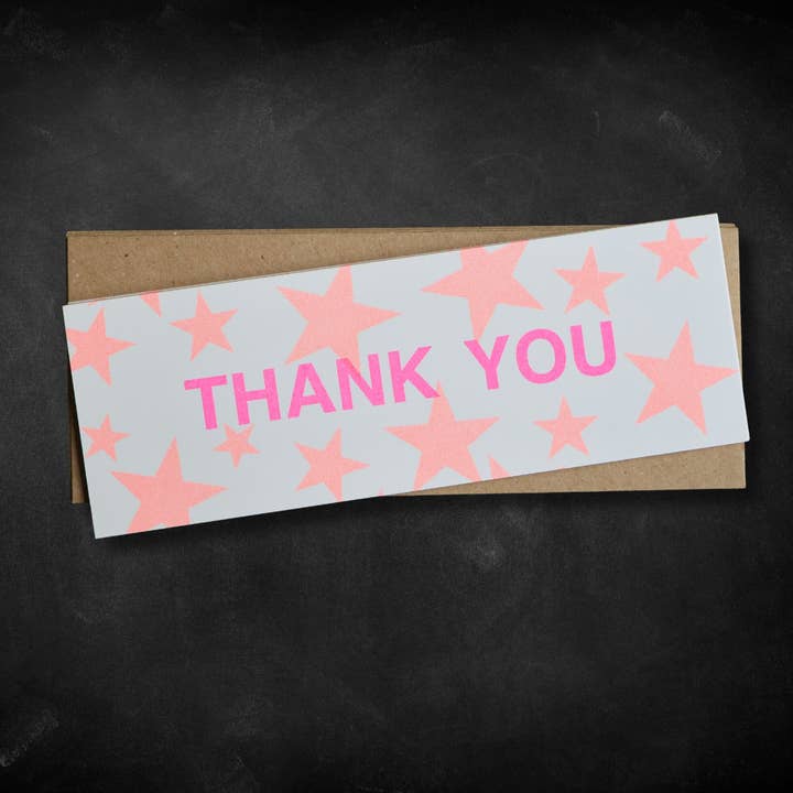 Skinny Notecard Pack Thank You - Stars for wholesale by Petra Boase Ltd (US Duties Paid!)