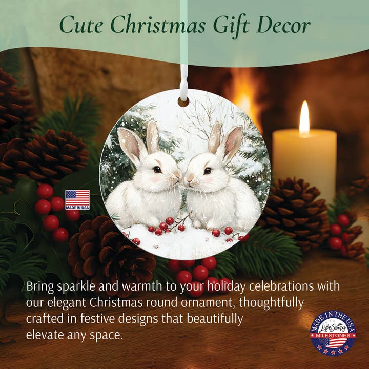 LifeSong Milestones - Wholesale Ornament - Christmas Bunny Ornament for Home Holiday Decor4