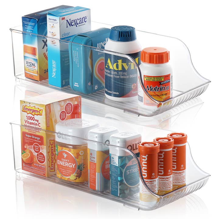 Clara Clark - Wholesale Storage Bin - Clear Storage Bins, 13.5" x 5.5" x 3.75"