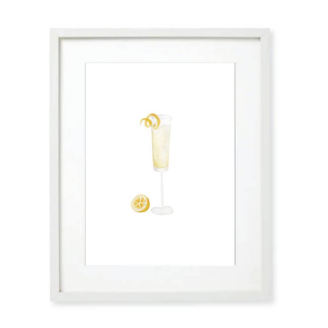 French 75 Watercolor Art Print - 11x14 for wholesale by Rebecca Green Design