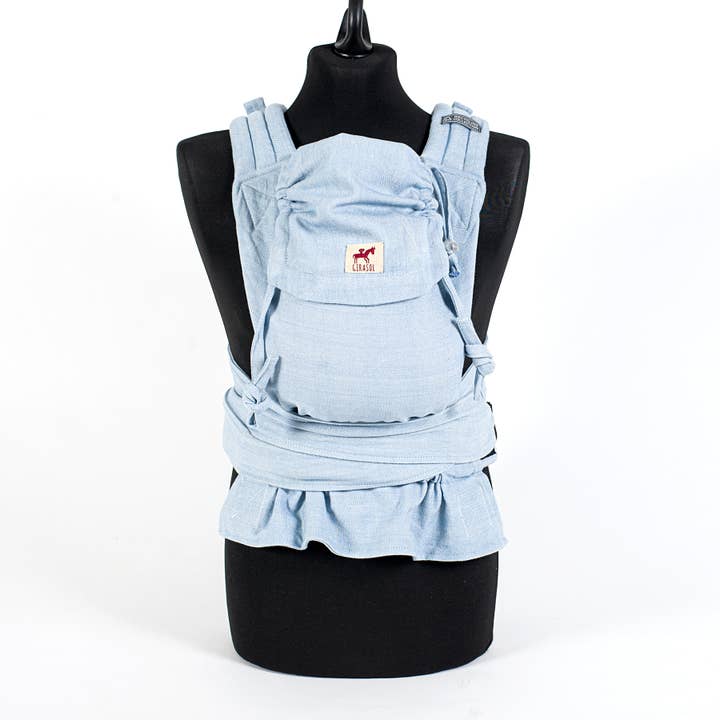 MySol Aqua baby carrier, fair, sustainable, recycled cotton for wholesale by Girasol