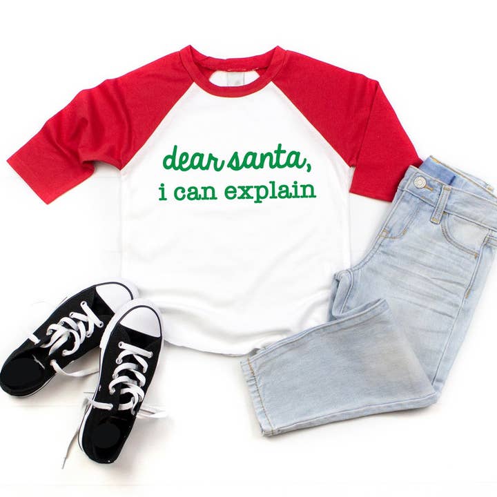 Funny Youth Christmas Shirt, Dear Santa I Can Explain for wholesale by Bump & Beyond Designs