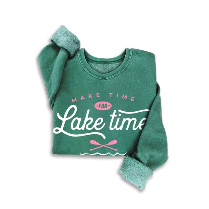 HRTandLUV - Wholesale Sweatshirt - Women's - MAKE TIME FOR LAKE TIME MINERAL SWEATSHIRTS