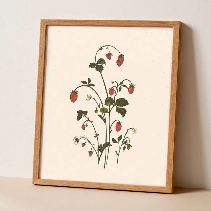 Aardbei Takje Kunstdruk, Oogstcollectie voor wholesale door Kaari & Co.