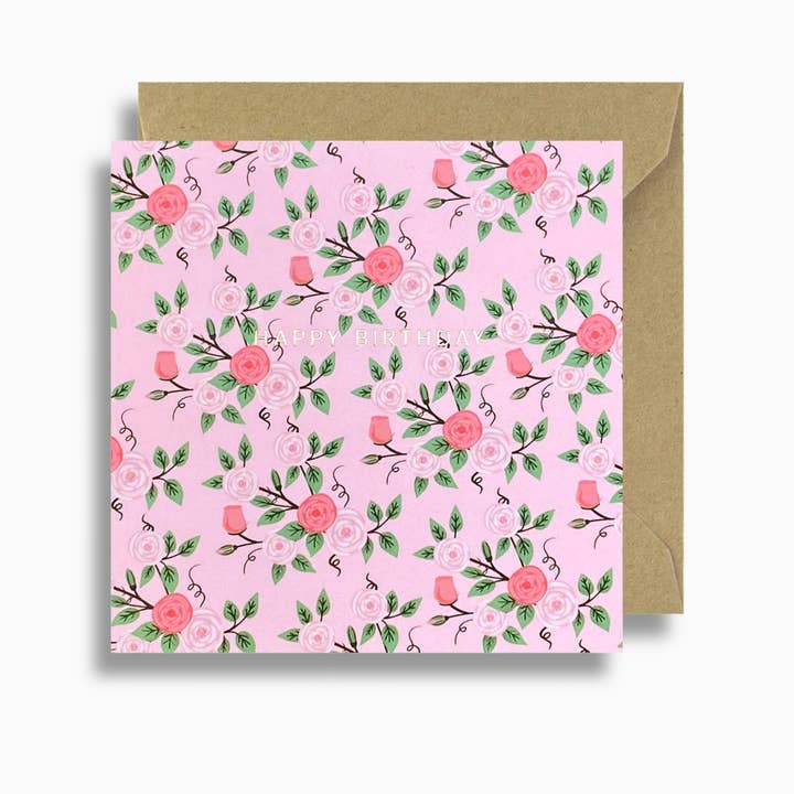 Cartão de aniversário rosa por atacado de Lizzie Chancellor