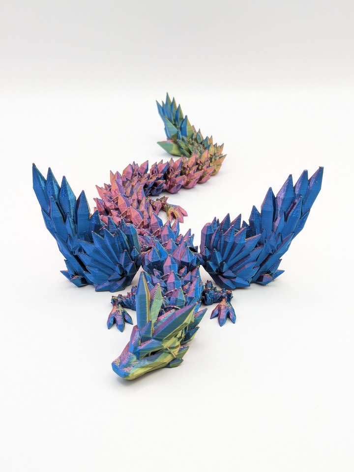 3d Articulated Crystal Winged Dragon (11") for wholesale by The Midnight Oil