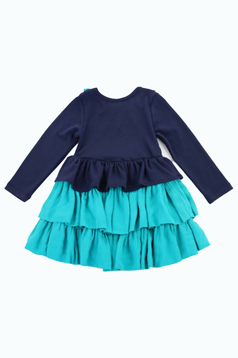 SISSYMINI - Vendita all'ingrosso Vestito - Bambini - Abito a maniche lunghe con volant a peplo per bambine e bambine | LV362