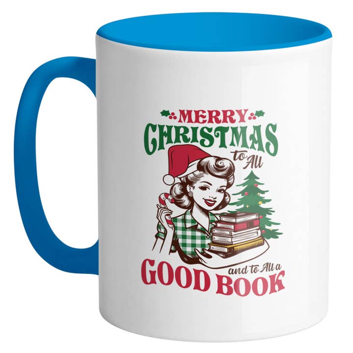 Lucky Luna Apparel – wholesale Coffee mug – Merry Christmas To All & To All A Good Book Ceramic Mug