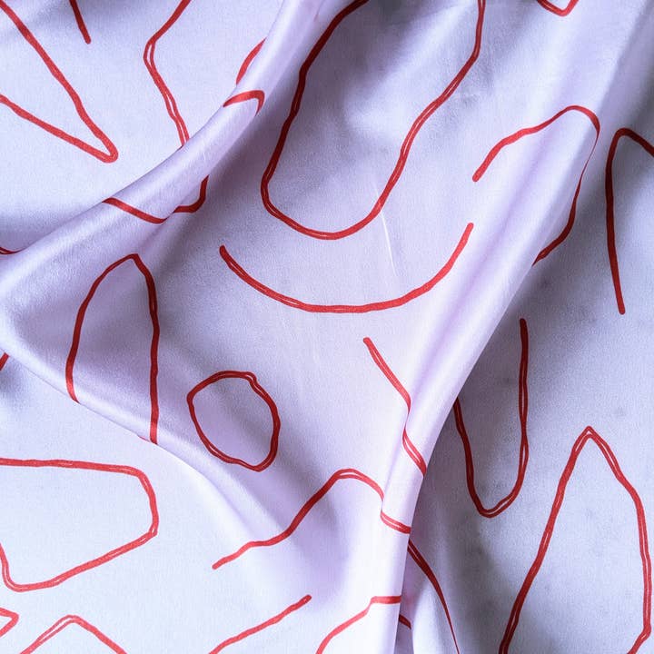 Madeleine Sywulak US - Wholesale Scarf - Women's - 100% Silk Scarf - Lavender & Poppy5