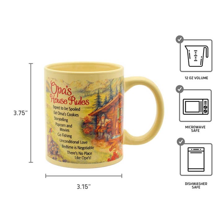 European Heritage Gifts - Wholesale Coffee Mug - Opa's House Rules Gift for Opa Mug2