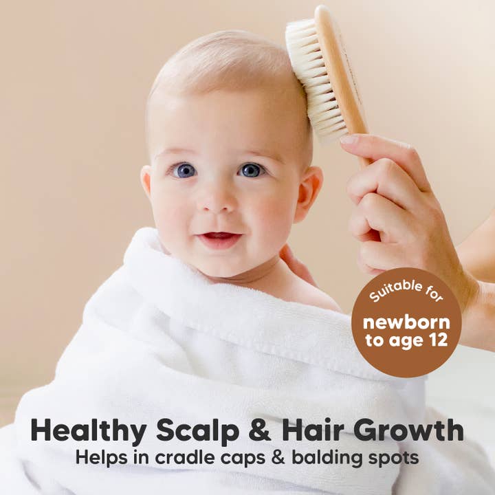 Walnut KeaBabies Baby Hair Brush for wholesale on Faire