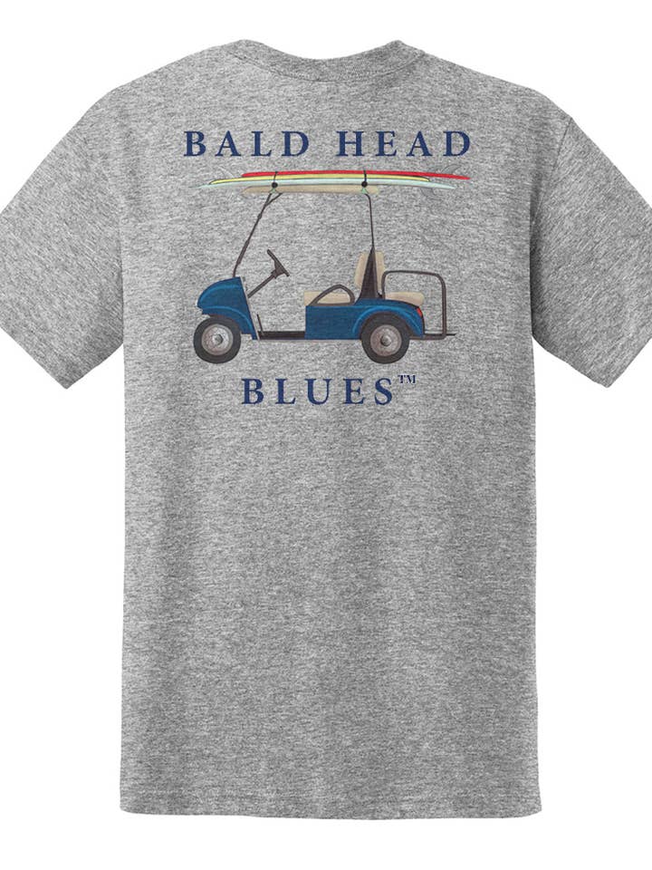 Island Tee - Short Sleeve Golf Cart - Heather Grey for wholesale by Bald Head Blues