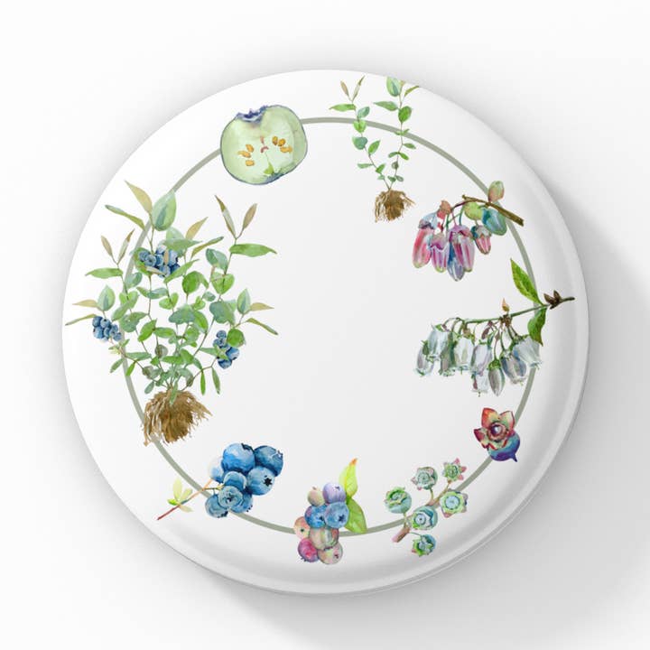 Blåbærnålknap, blåbær nøglering, blåbærmagnet for engroshandel hos NatureCuts