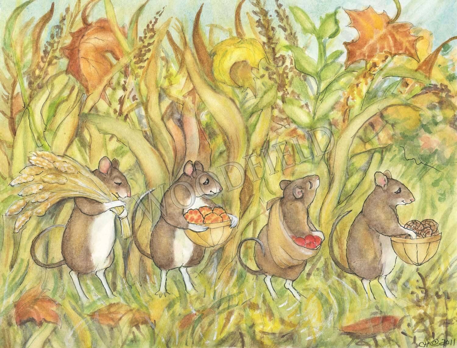 Woodfield Press - Wholesale Notepad - #7325 - Mice Gathering Magnetic Notepad1