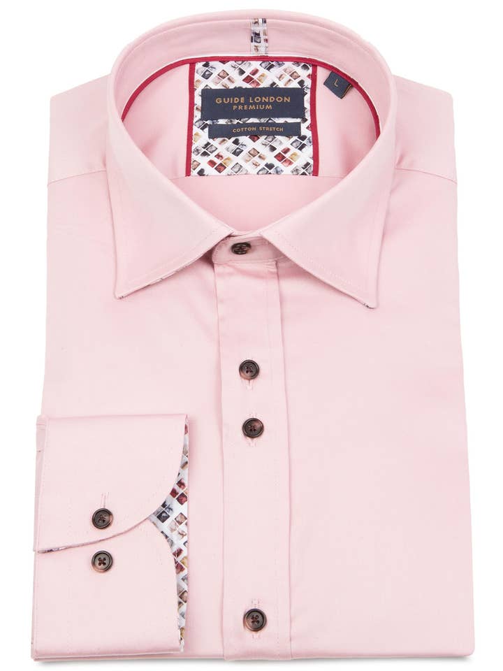 Camisa de manga larga con botones degradados en color liso para venta al por mayor de GUIDE LONDON