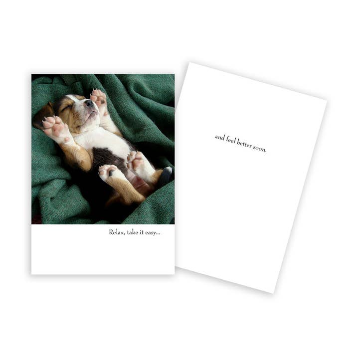 Sleeping Puppy Get Well Card for wholesale by Sun Day Greetings