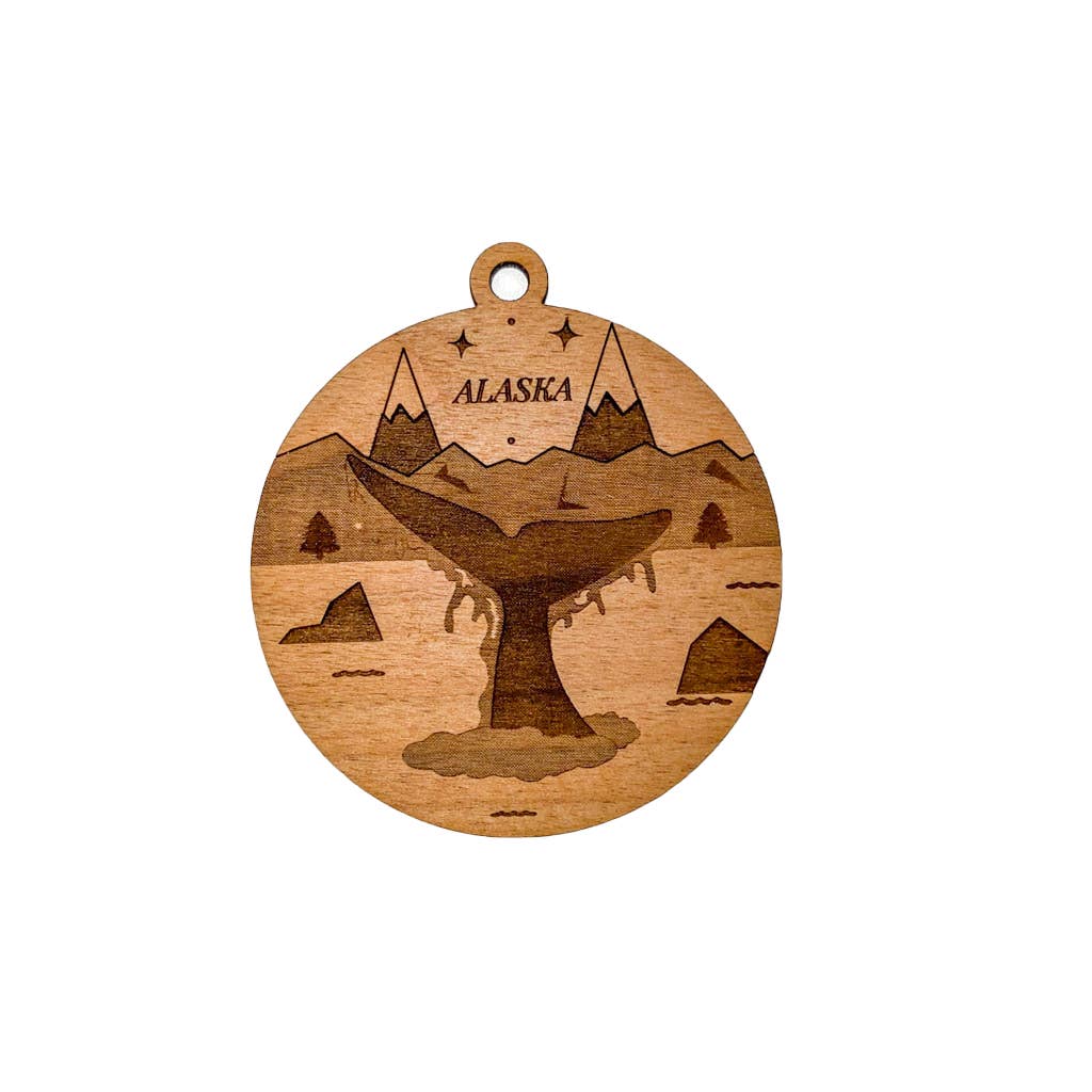 Woodcutts Inc. - Wholesale Ornament - Whale Tail Round Ornament