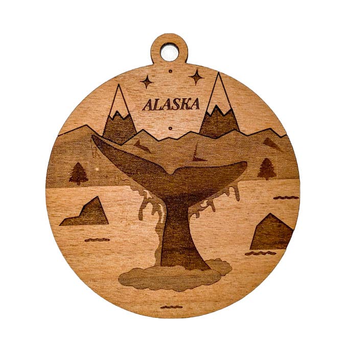 Woodcutts Inc. - Wholesale Ornament - Whale Tail Round Ornament0